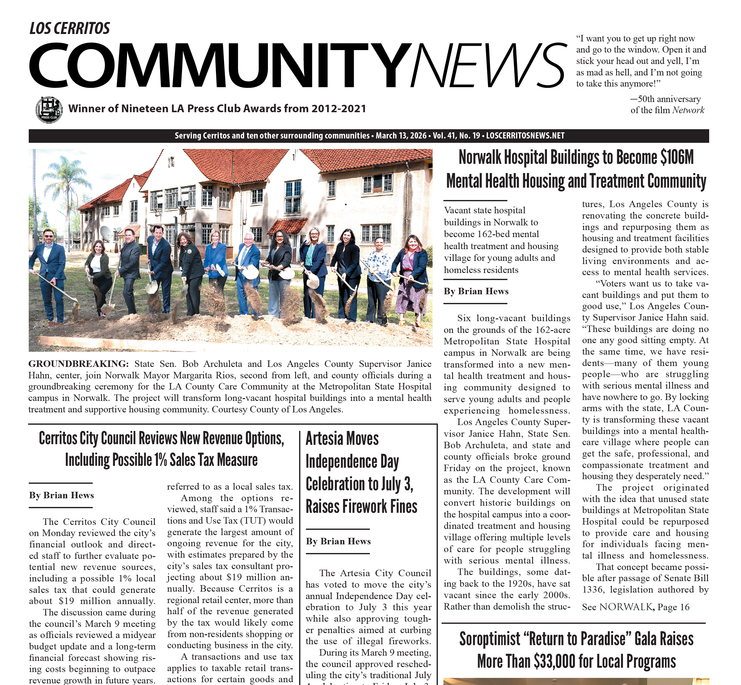 March 13, 2026 Los Cerritos Community News Digital Edition