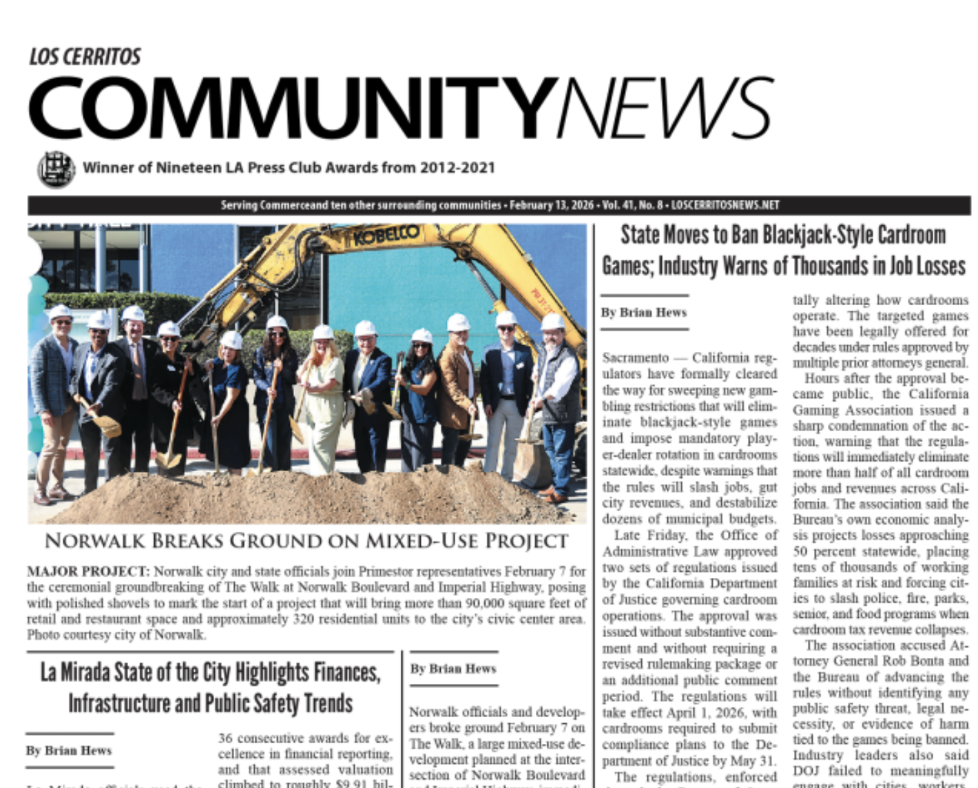 February 13, 2026 Los Cerritos Community Newspaper Digital Edition