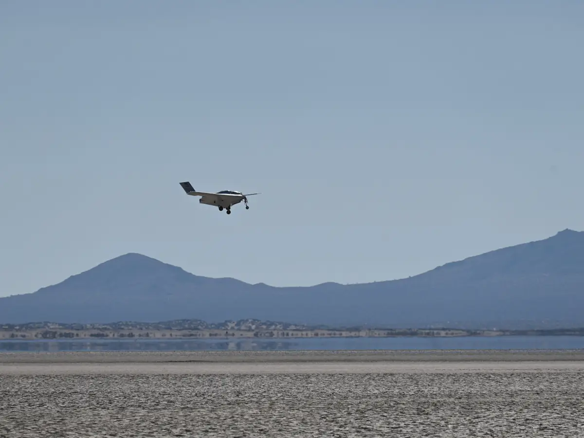 The US military flew an experimental, hybrid-electric stealth drone shaped like the B-2 Spirit