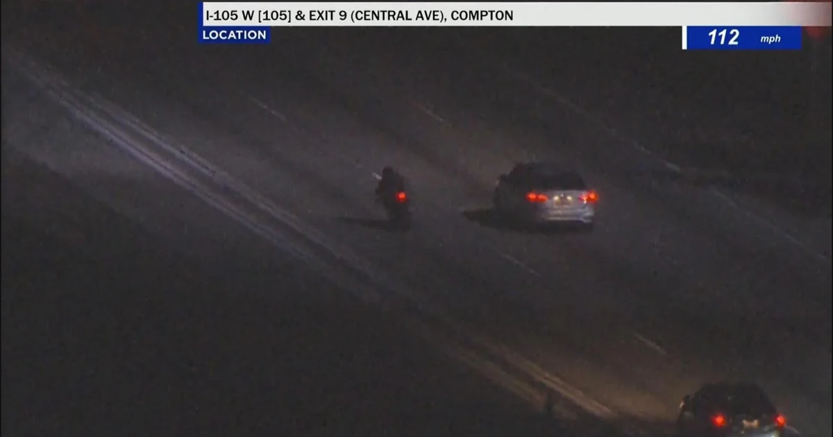 Motorcyclist leads police officers on pursuit through LA County freeways