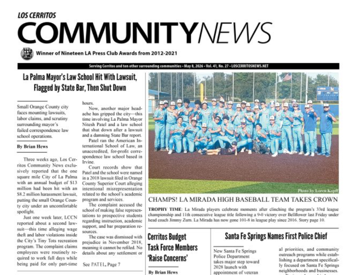 May 8, 2026 Los Cerritos Community News Digital Edition