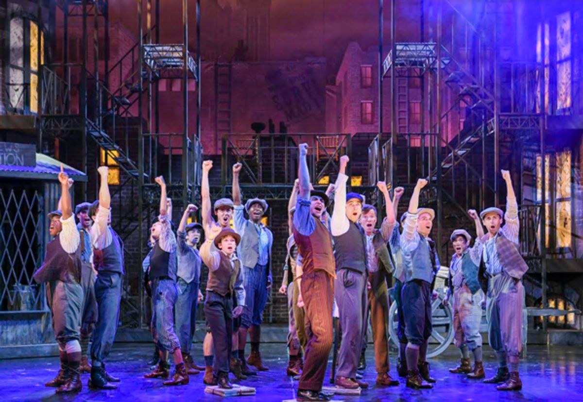 The company of the 3-D Theatricals production of “NEWSIES” - Directed by T.J. Dawson and now playing at Cerritos Center for the Performing Arts. Photo (May 15, 2022)