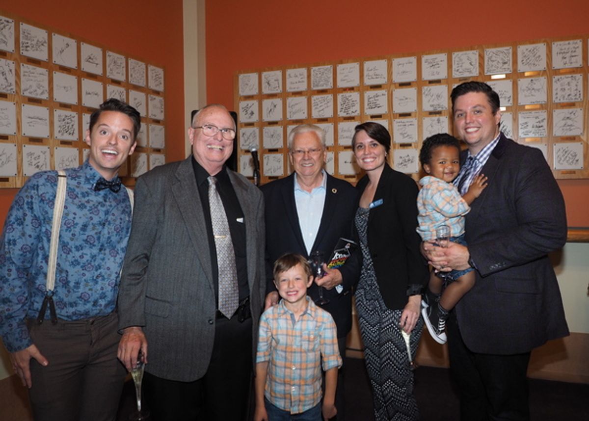 Daniel Dawson, Jim Dawson, Jude Dawson, Mayor George Ray, Gretchen Dawson, Isaac Dawson, and T.J. Dawson Photo (October 18, 2016)