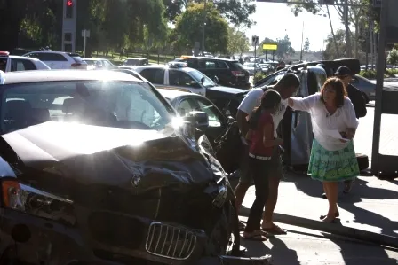 BREAKING NEWS: Major three car crash in front of Cerritos High School results in injuries, closed streets