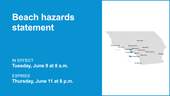Beach hazards statement issued for Los Angeles County beaches from Tuesday to Thursday