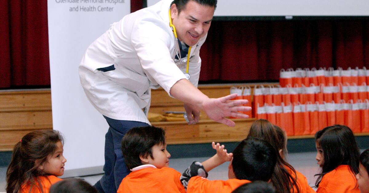 Health officials deliver doses of teddy bears and health tips to Cerritos Elementary students